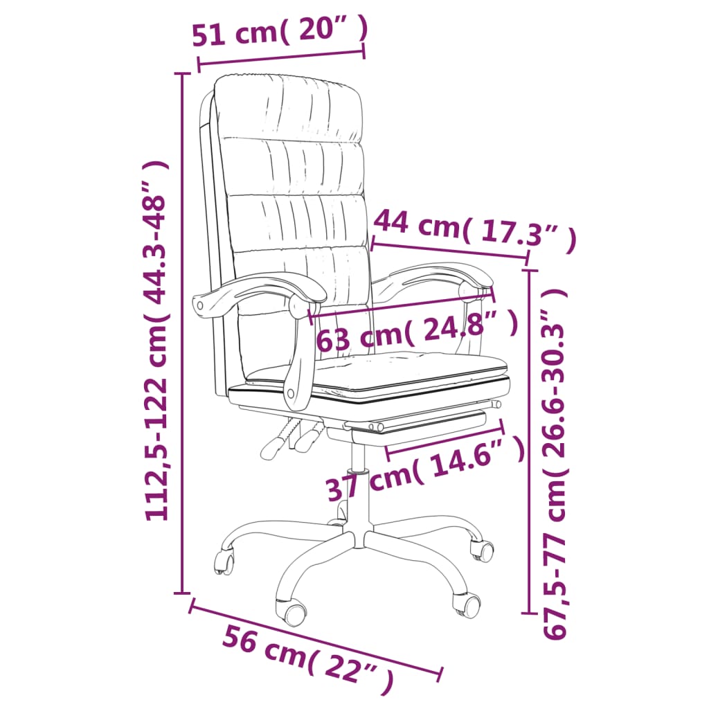 Silla De Oficina Reclinable De Tela