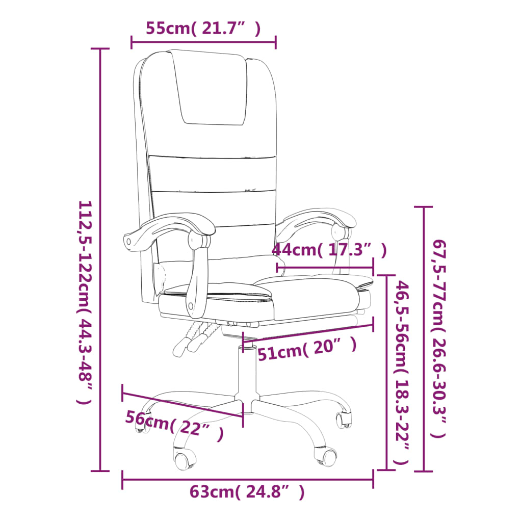 Silla De Oficina Reclinable Con Masaje De Tela