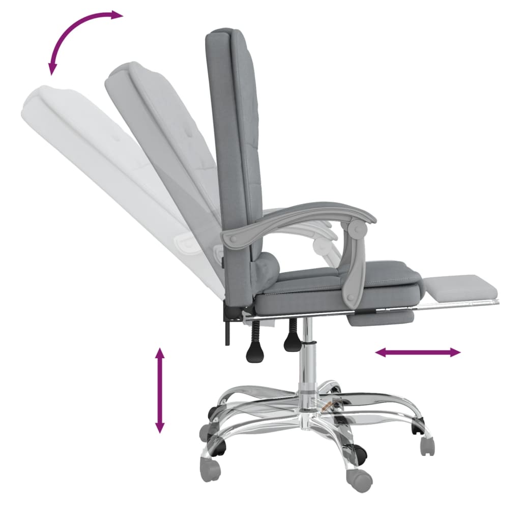 Silla De Oficina Reclinable Con Masaje De Tela