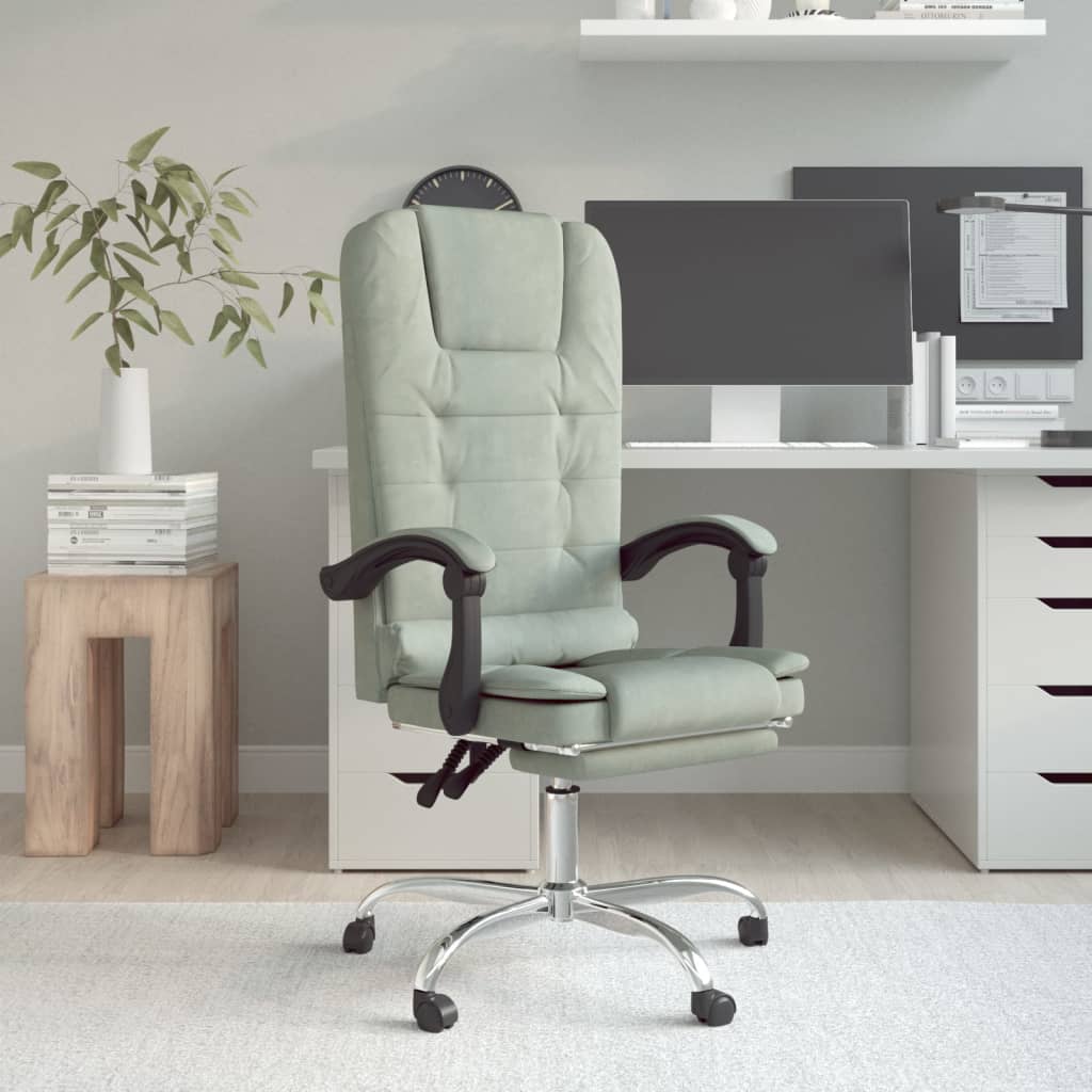 Silla De Oficina Reclinable Con Masaje Terciopelo