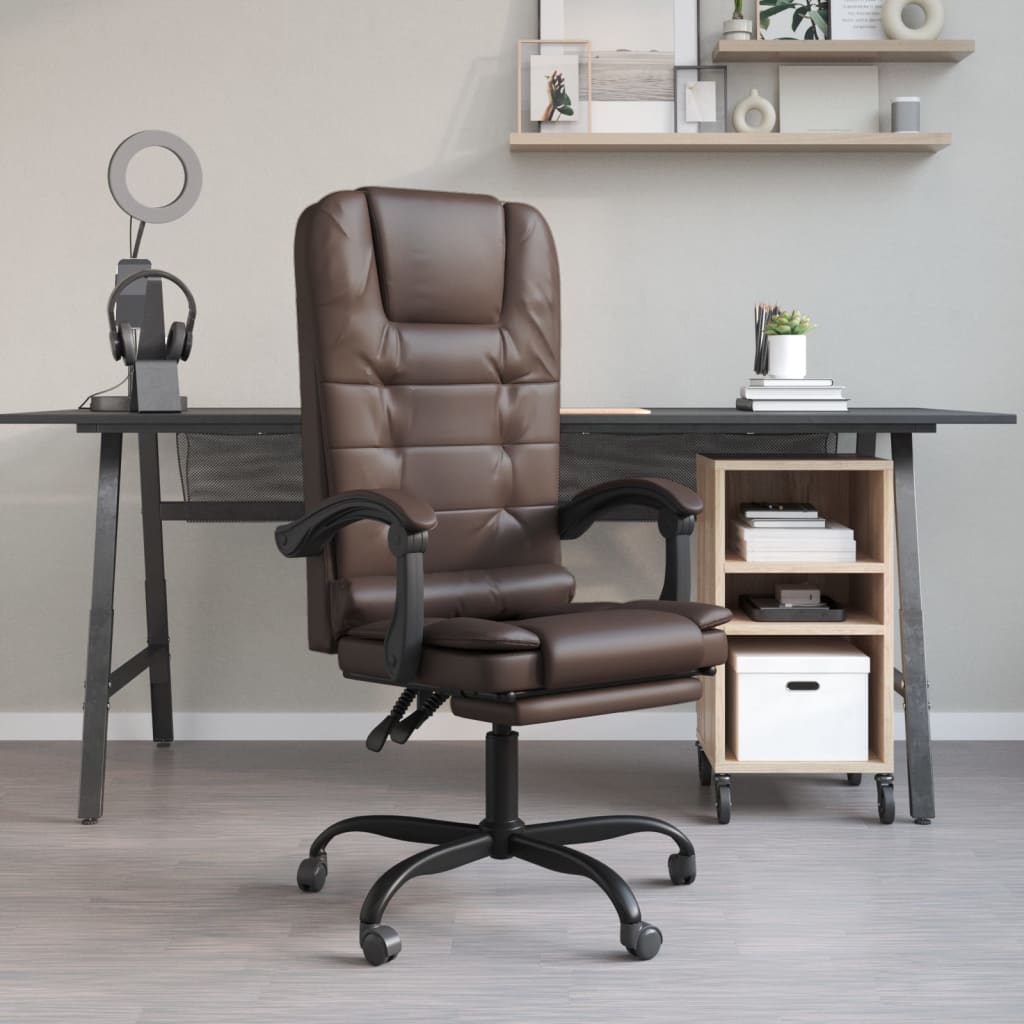 Silla De Oficina Reclinable Masaje Cuero Sintético