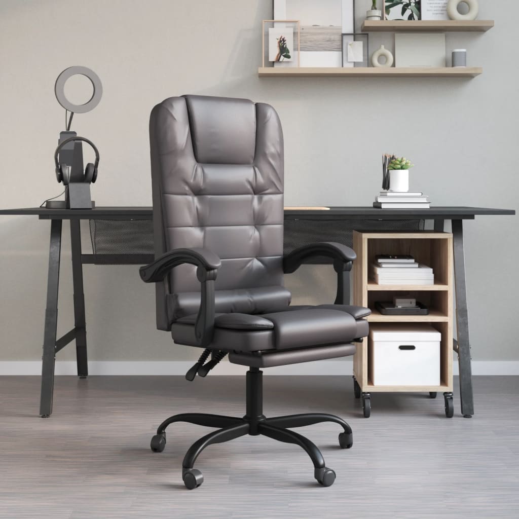 Silla De Oficina Reclinable Masaje Cuero Sintético