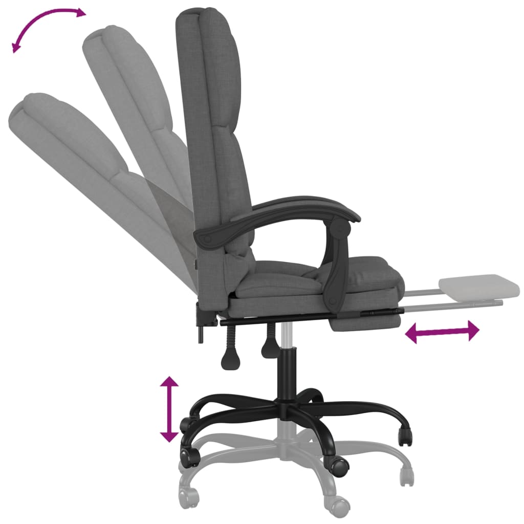 Silla De Oficina Reclinable Con Masaje De Tela