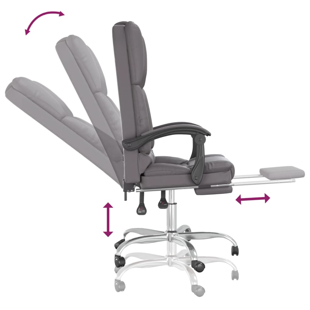 Silla De Oficina Reclinable Masaje Cuero Sintético
