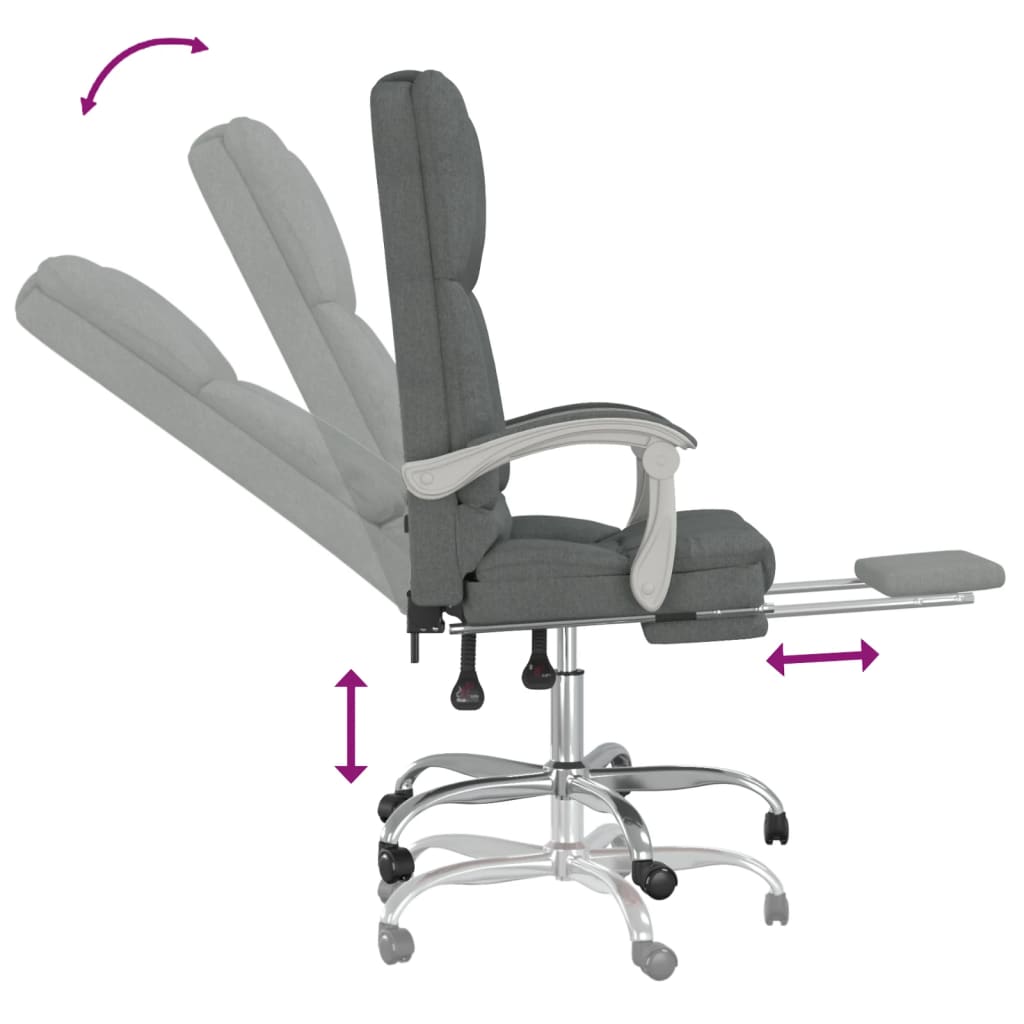 Silla De Oficina Reclinable Con Masaje De Tela