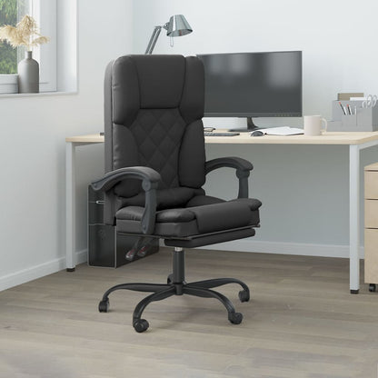 Silla De Oficina Reclinable Masaje Cuero Sintético Color