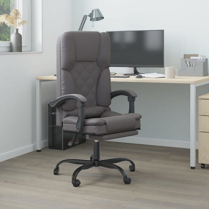 Silla De Oficina Reclinable Masaje Cuero Sintético Color
