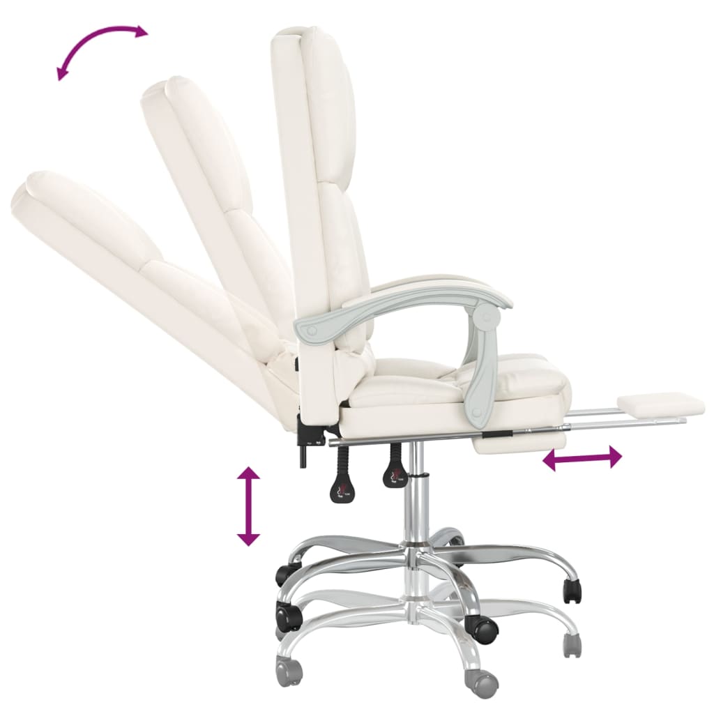 Silla De Oficina Reclinable Masaje Cuero Sintético Color