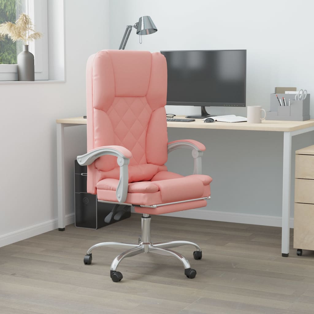 Silla De Oficina Reclinable Masaje Cuero Sintético Color