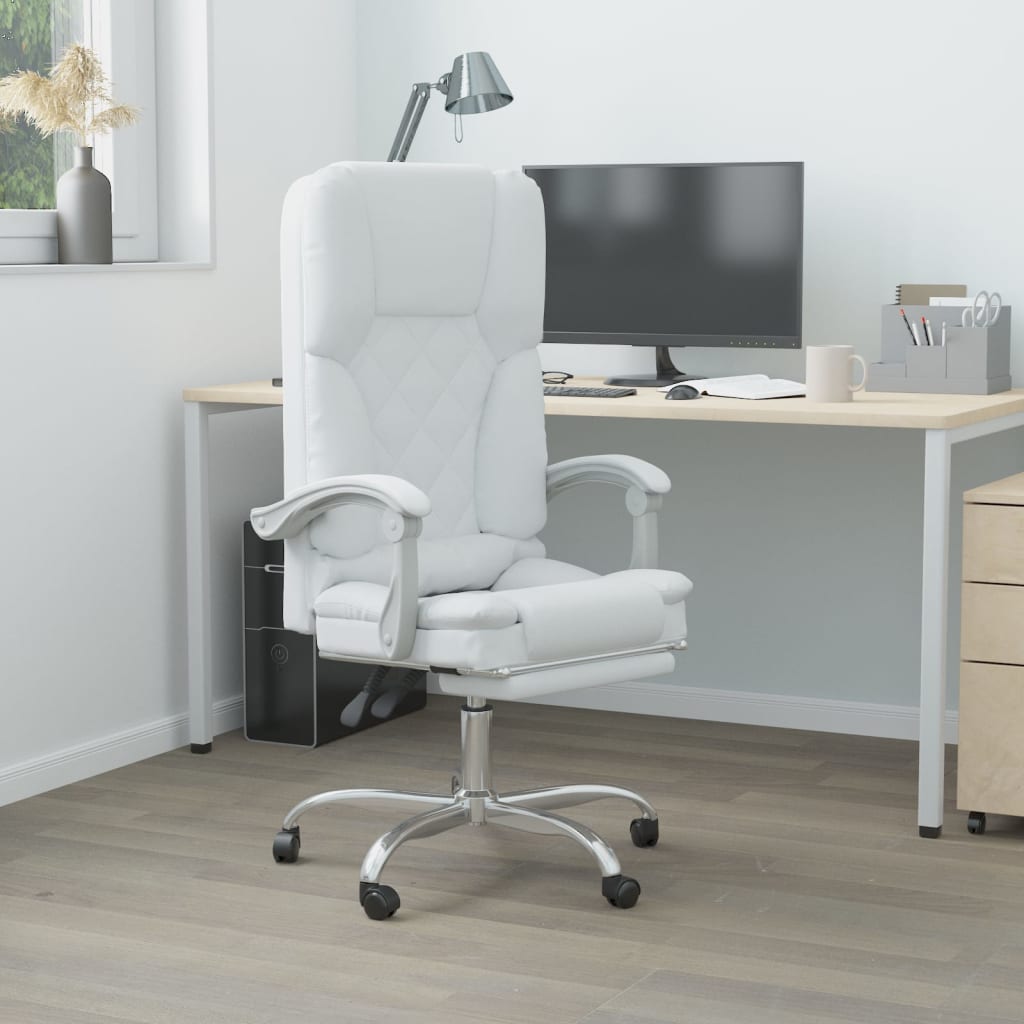 Silla De Oficina Reclinable Masaje Cuero Sintético Color