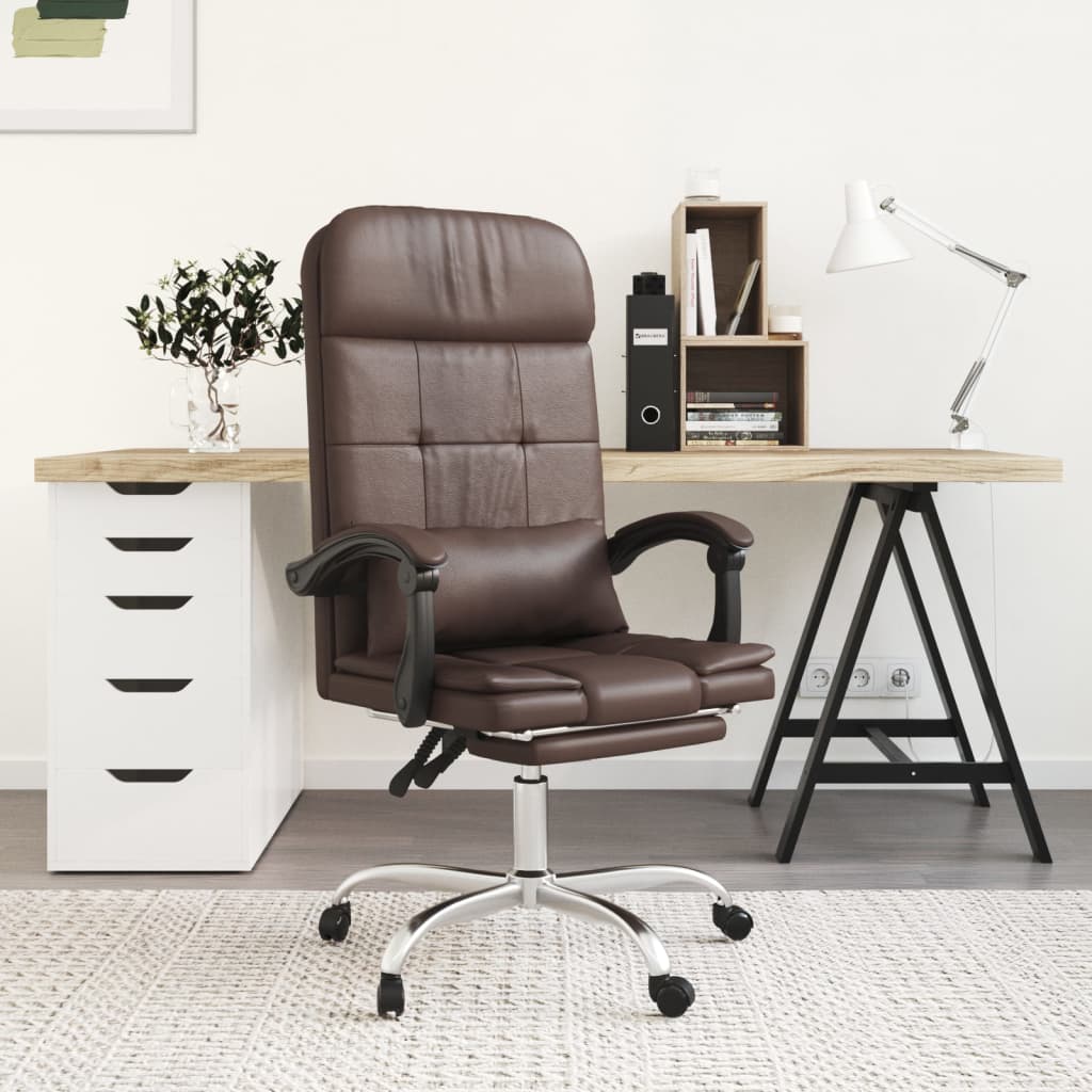Silla De Oficina Reclinable Masaje Cuero Sintético