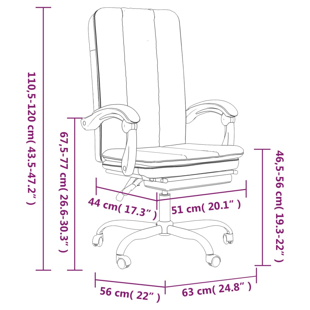 Silla De Oficina Reclinable De Tela