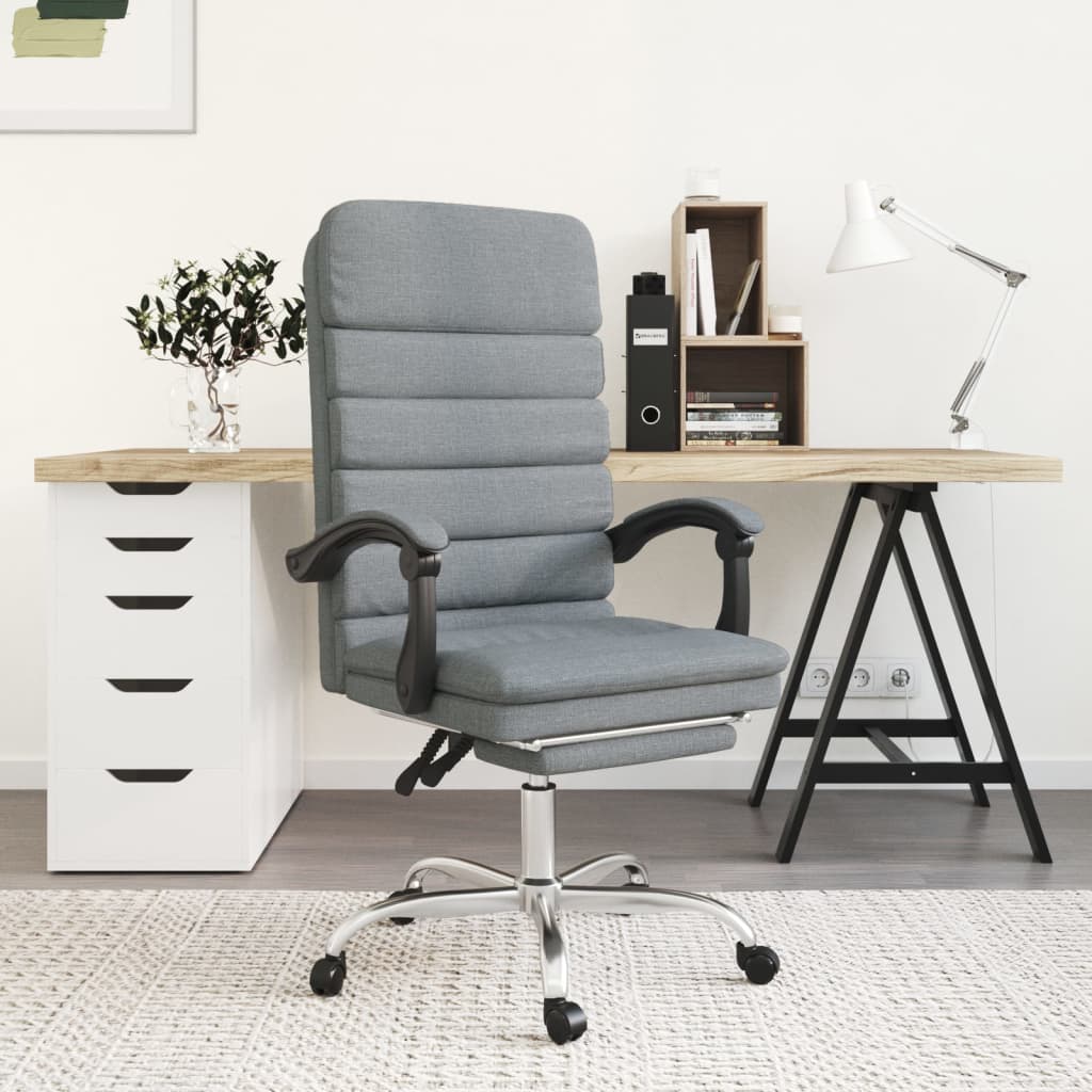 Silla De Oficina Reclinable Con Masaje Tela Gris