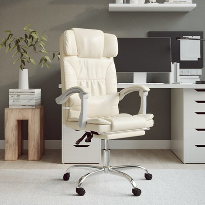 Silla De Oficina Reclinable Masaje Cuero Sintético Color