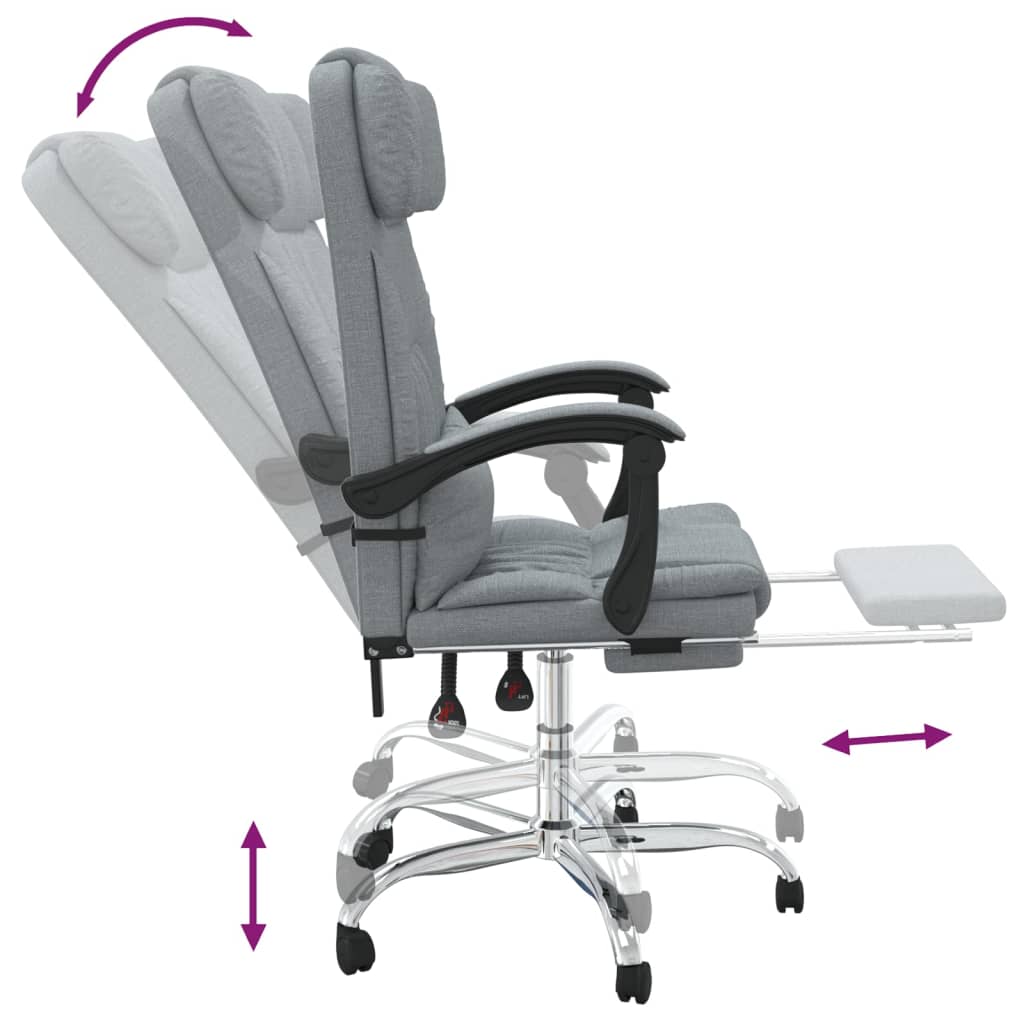 Silla De Oficina Reclinable Con Masaje De Tela
