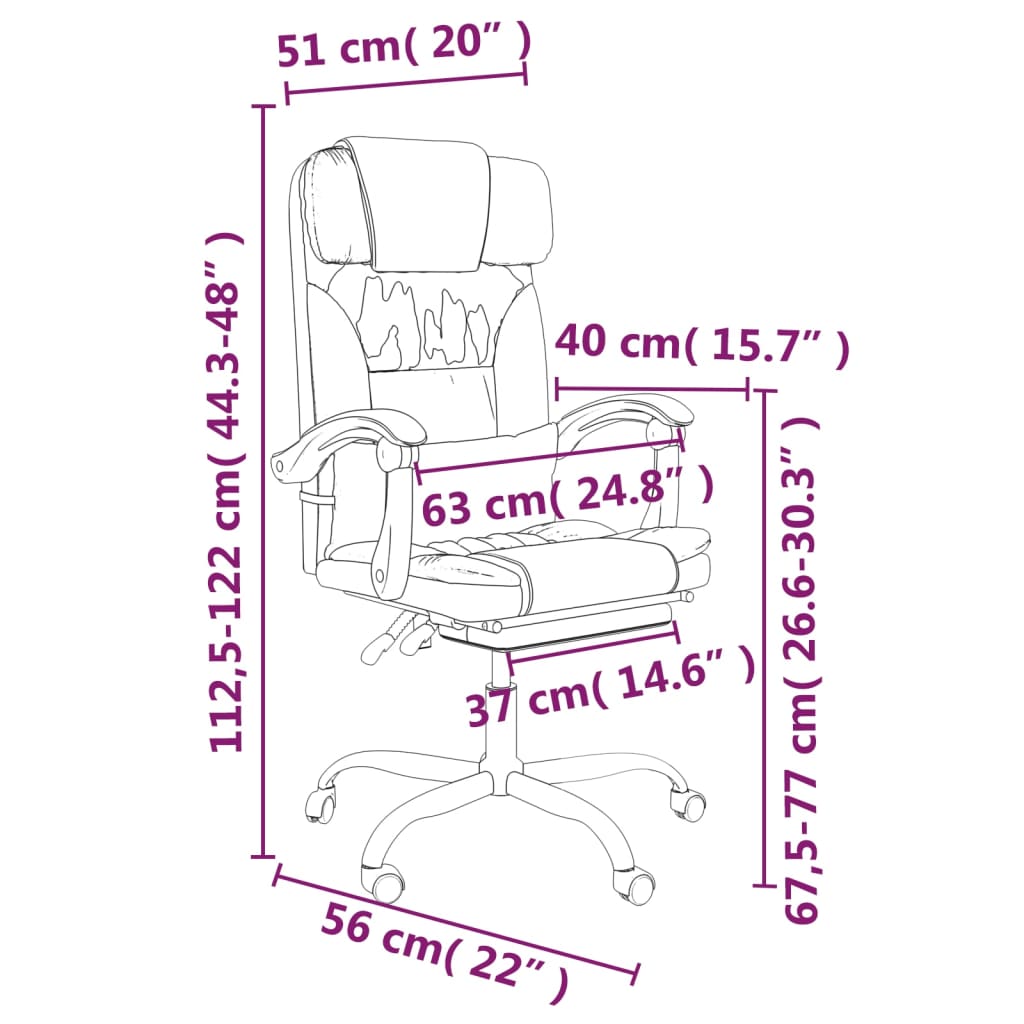 Silla De Oficina Reclinable Masaje Cuero Sintético Color