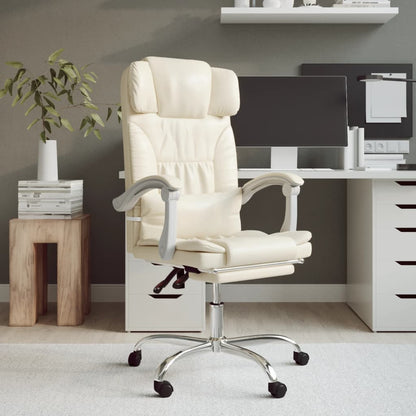 Silla De Oficina Reclinable Masaje Cuero Sintético Color