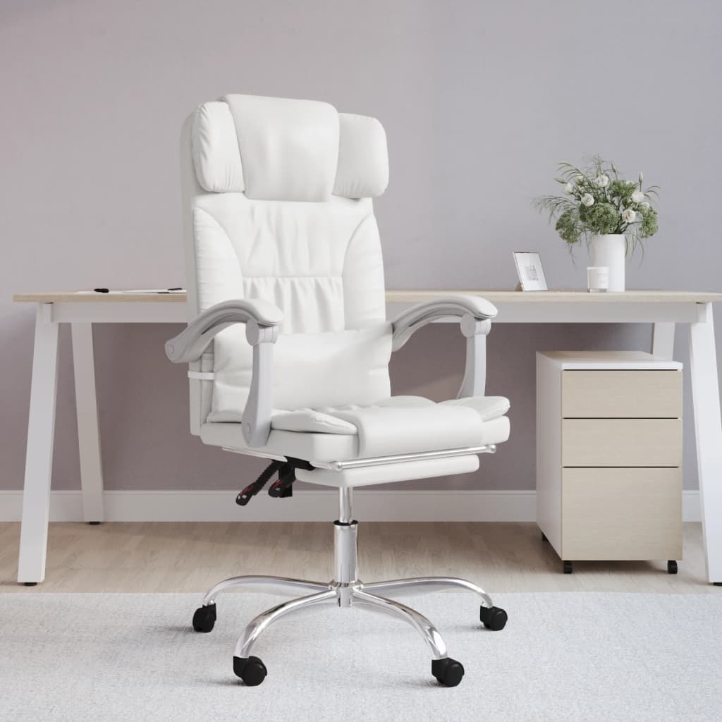 Silla De Oficina Reclinable Masaje Cuero Sintético Color