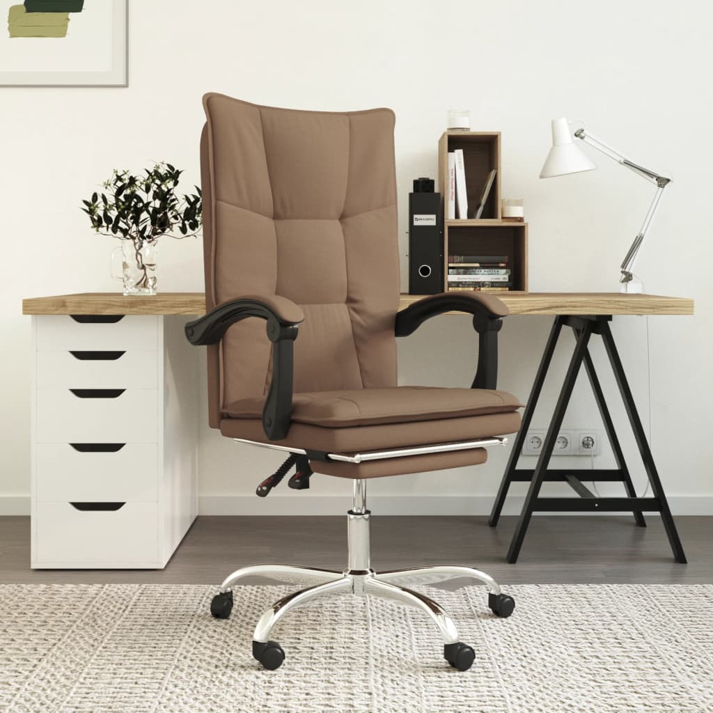 Silla De Oficina Reclinable De Tela Gris