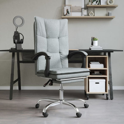 Silla De Oficina Reclinable De Tela Gris