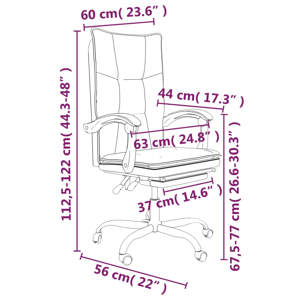 Silla De Oficina Reclinable Cuero Sintético