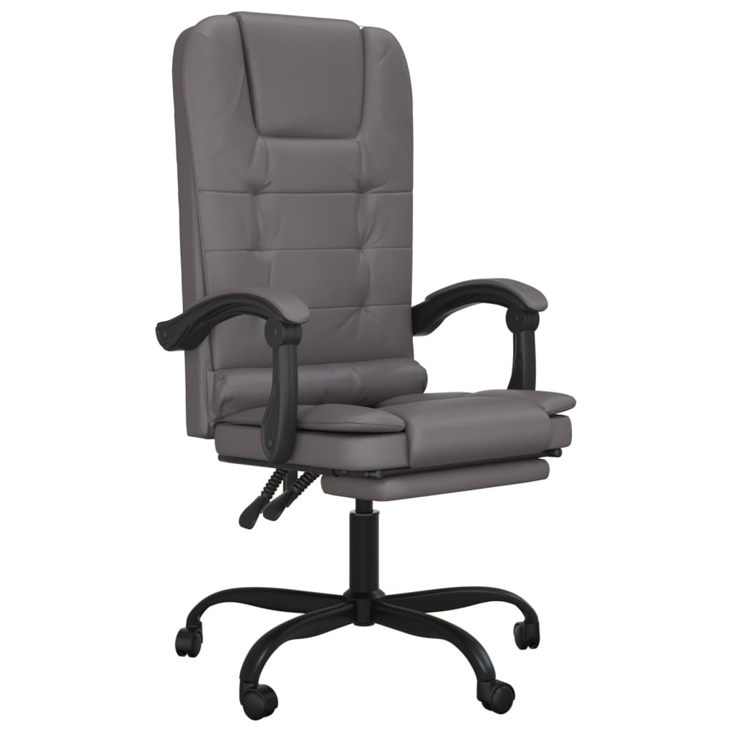 Sillón De Oficina Reclinable Con Masaje, De Piel Sintética