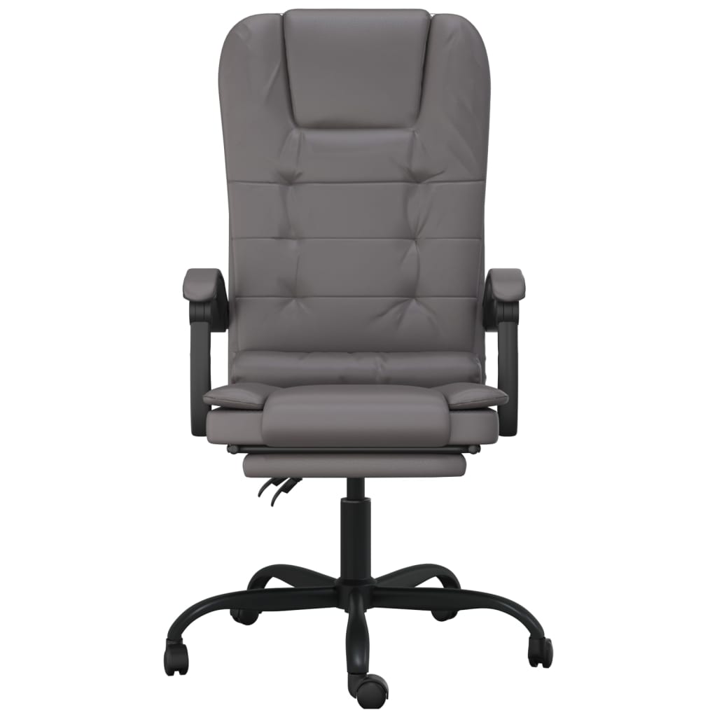 Sillón De Oficina Reclinable Con Masaje, De Piel Sintética