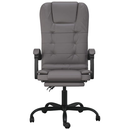 Sillón De Oficina Reclinable Con Masaje, De Piel Sintética