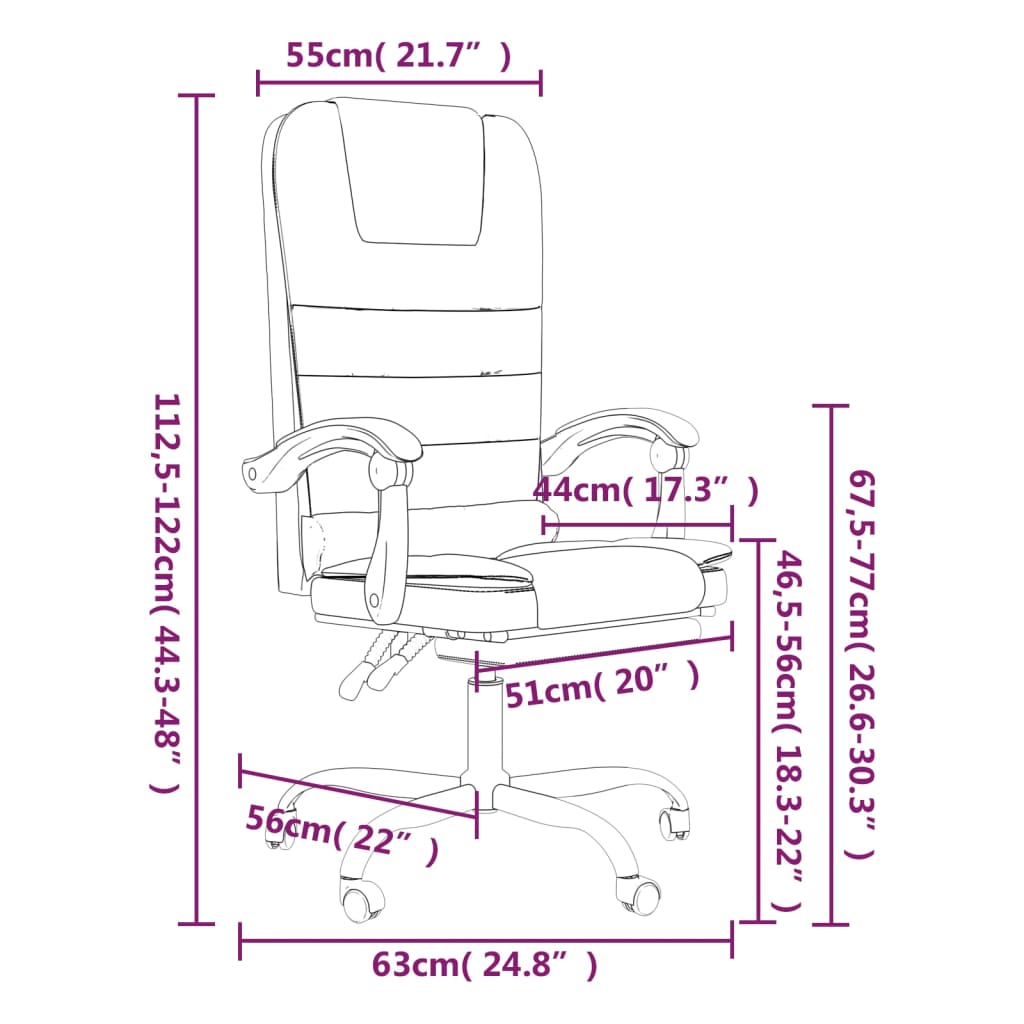 Sillón De Oficina Reclinable Con Masaje, De Piel Sintética