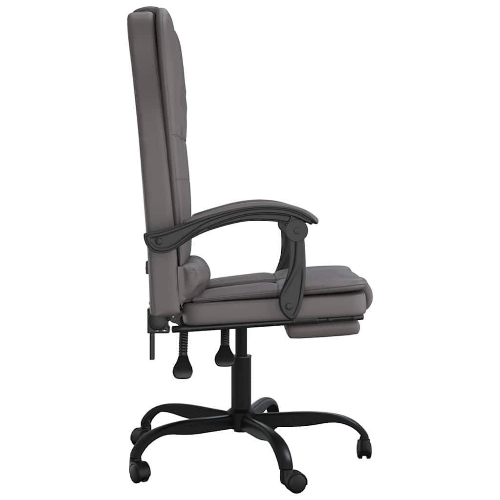 Sillón De Oficina Reclinable Con Masaje, De Piel Sintética