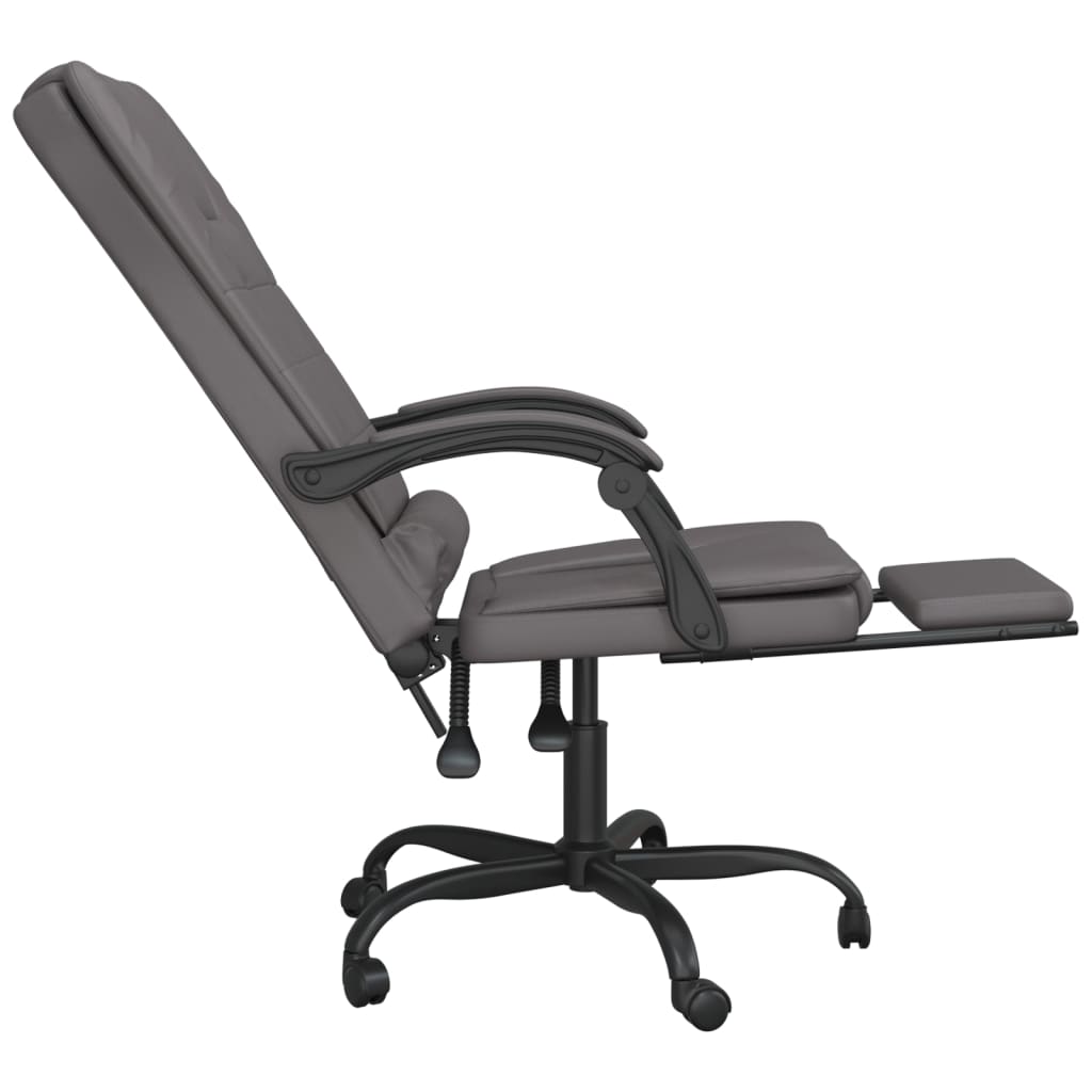Sillón De Oficina Reclinable Con Masaje, De Piel Sintética