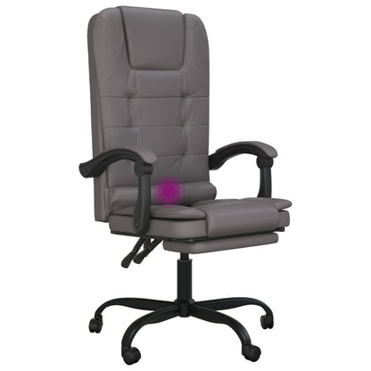 Sillón De Oficina Reclinable Con Masaje, De Piel Sintética