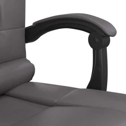 Sillón De Oficina Reclinable Con Masaje, De Piel Sintética