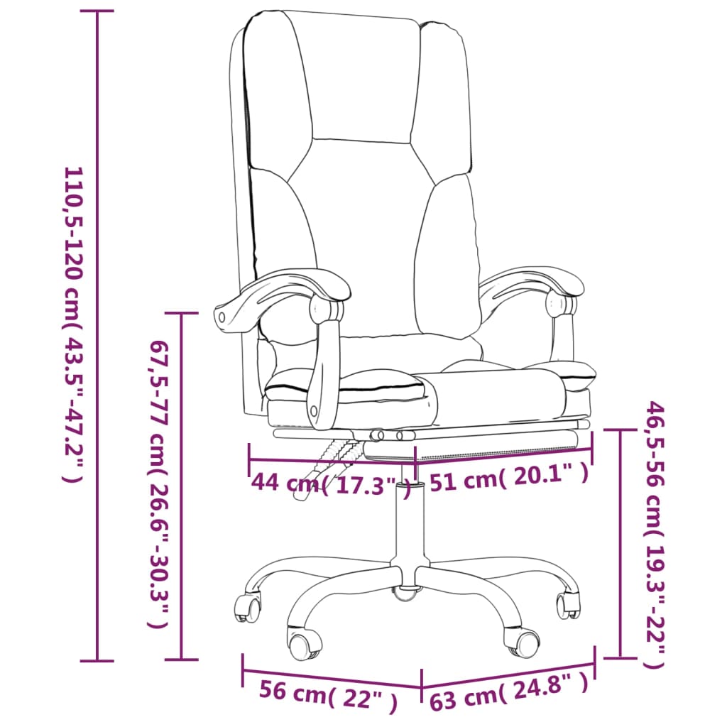 Sillón De Oficina Reclinable Con Masaje, Tapizado En Tela