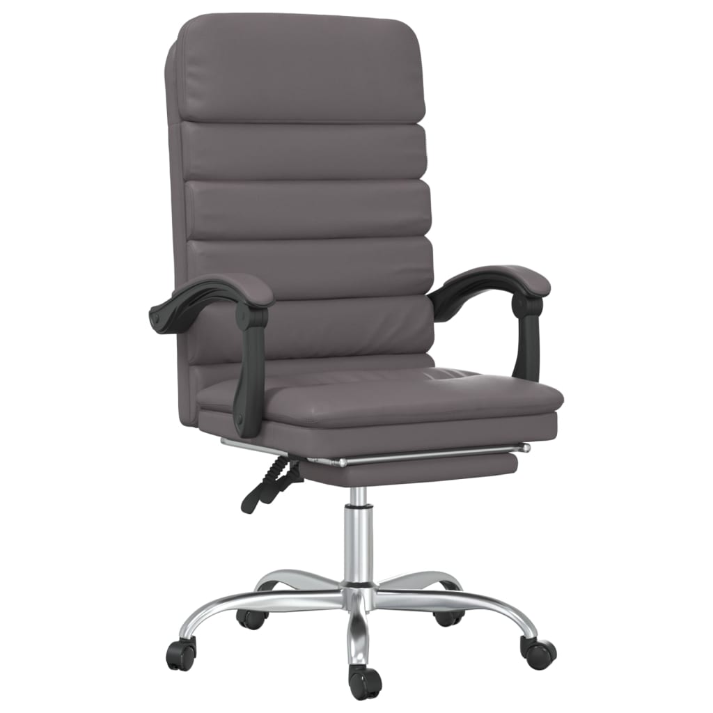 Sillón De Oficina Reclinable Con Masaje, De Piel Sintética