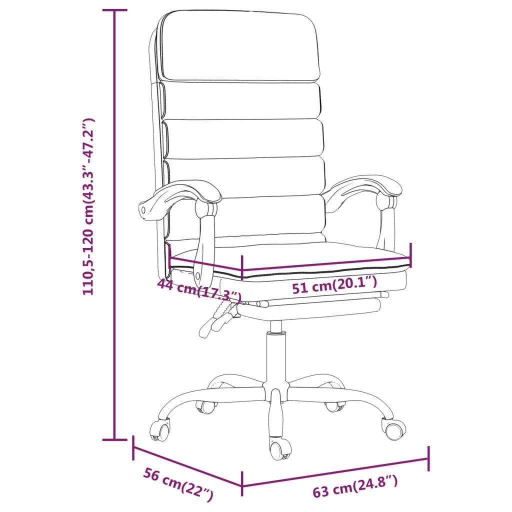 Sillón De Oficina Reclinable Con Masaje, De Piel Sintética