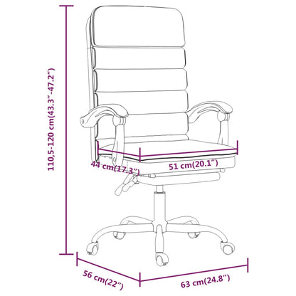 Sillón De Oficina Reclinable Con Masaje, De Piel Sintética