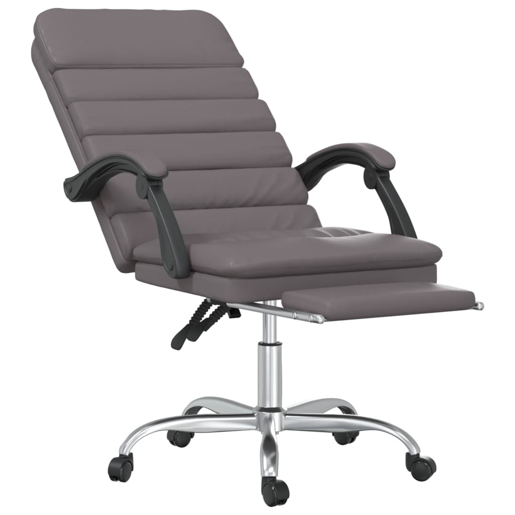 Sillón De Oficina Reclinable Con Masaje, De Piel Sintética