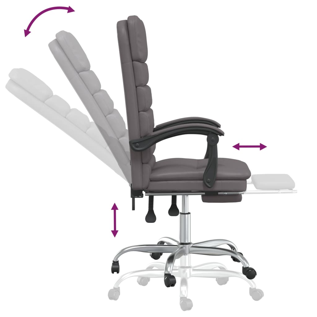 Sillón De Oficina Reclinable Con Masaje, De Piel Sintética