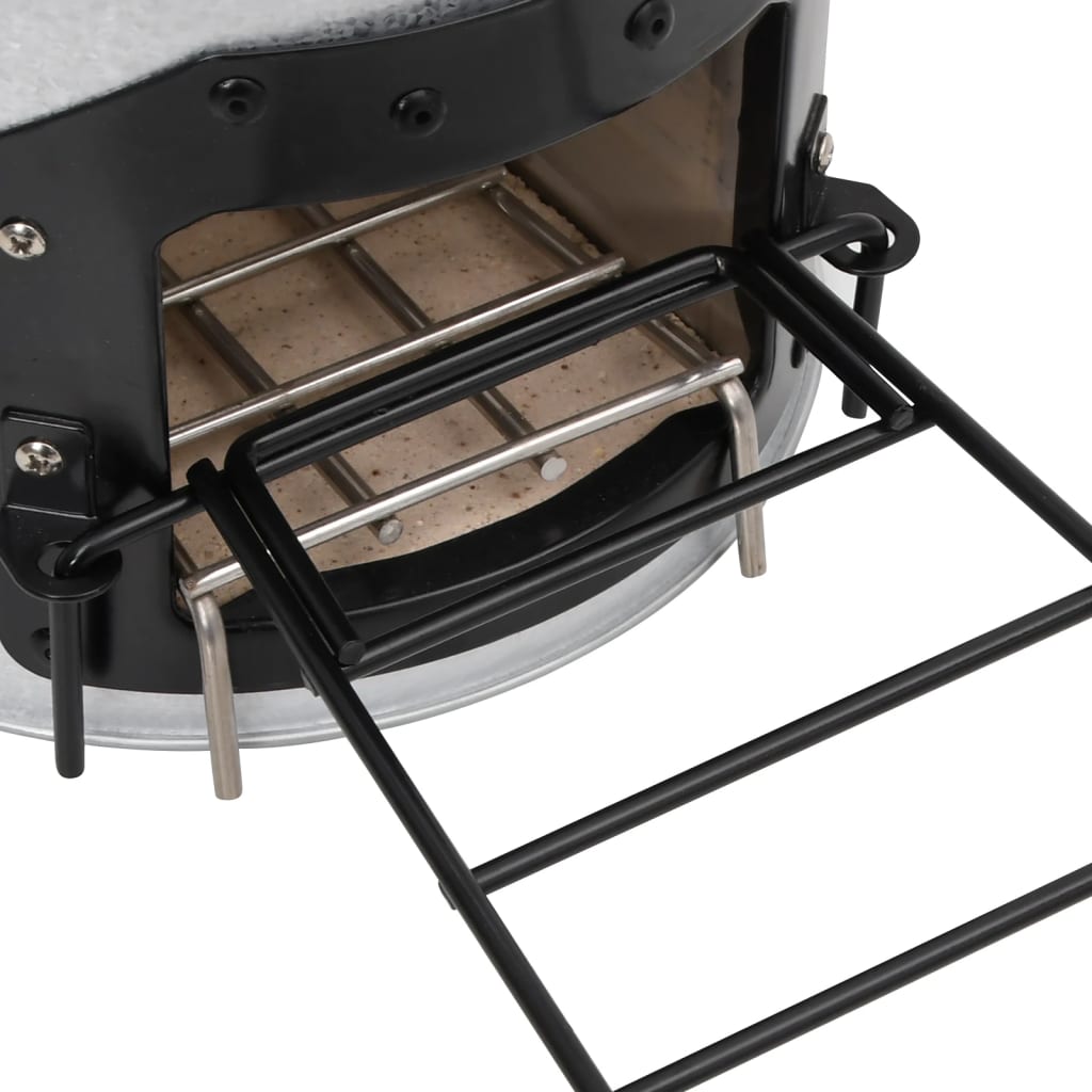 Hornillo De Leña Para Camping Acero Plateado 45X25X26 Cm