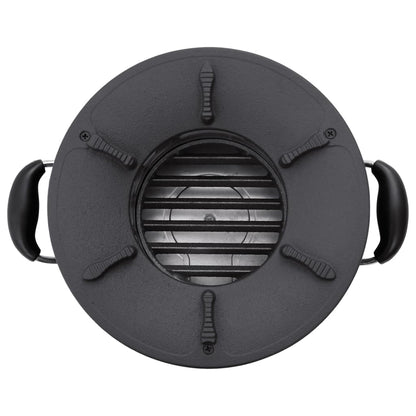Cocina De Leña Para Camping Metal Negro 36X26X22,5 Cm