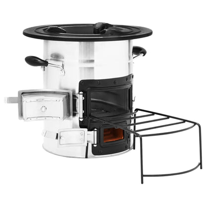 Cocina Leña Camping Acero Inoxidable 51,5X35X30,5 Cm