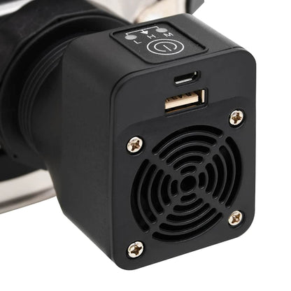 Cocina Leña Ventilador Usb Acero Inoxidable Plata 35,5X26X28 Cm