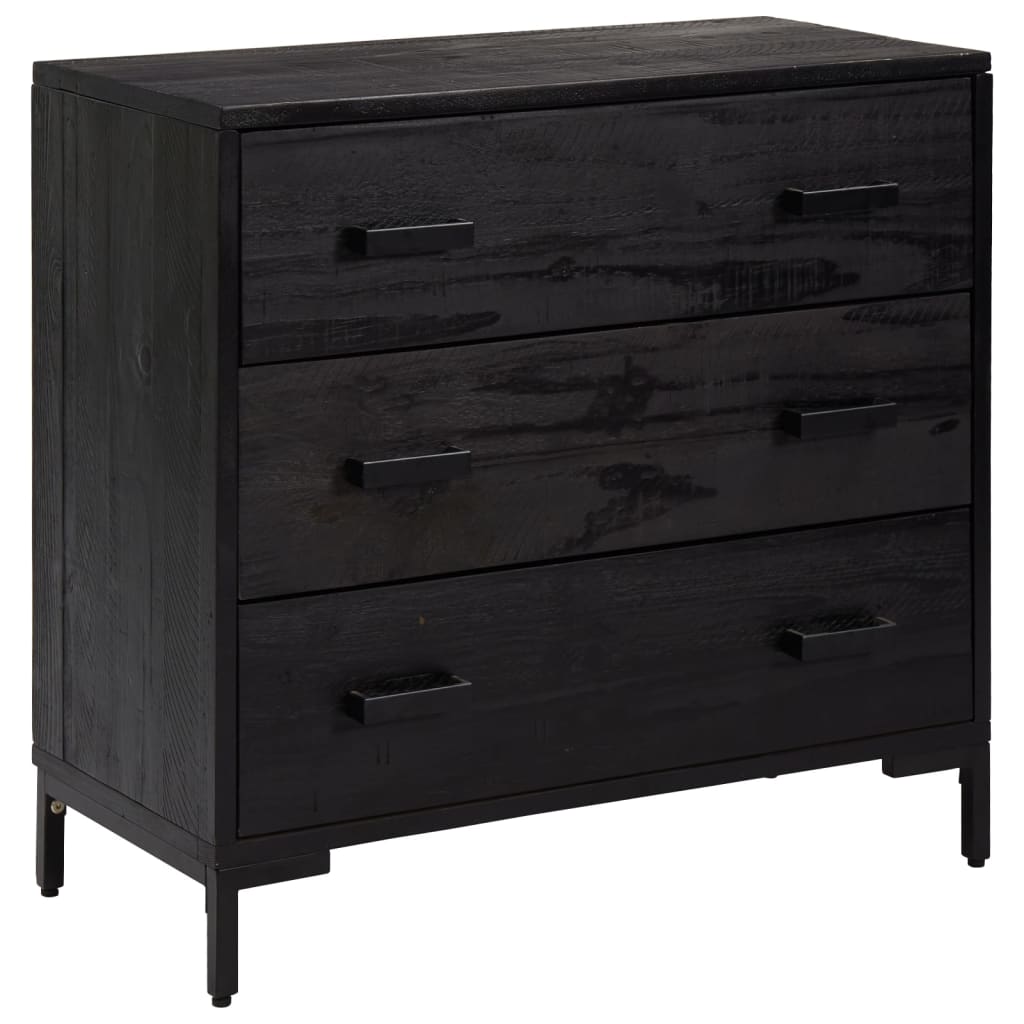Cómoda De Madera Maciza De Pino 75X35X70 Cm