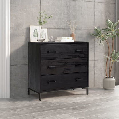 Cómoda De Madera Maciza De Pino 75X35X70 Cm
