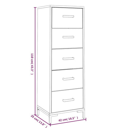 Cómoda De Madera Maciza De Pino 42X35X110 Cm