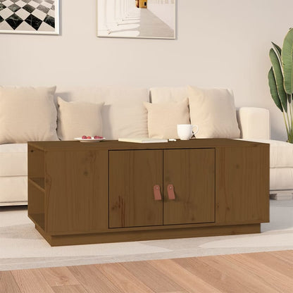 Mesa De Centro De Madera Maciza De Pino 100X50X41 Cm