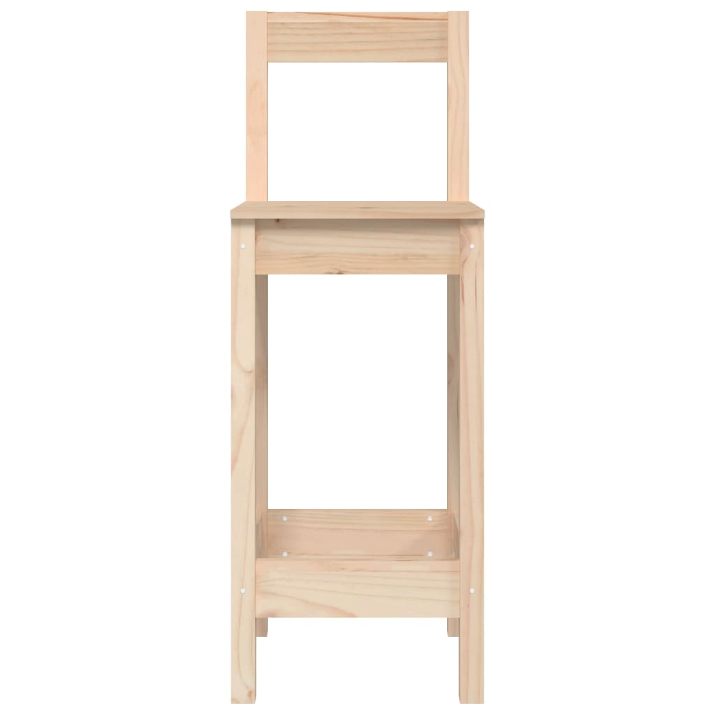 Taburetes Altos 2 Uds Madera Maciza De Pino 40X41,5X112 Cm