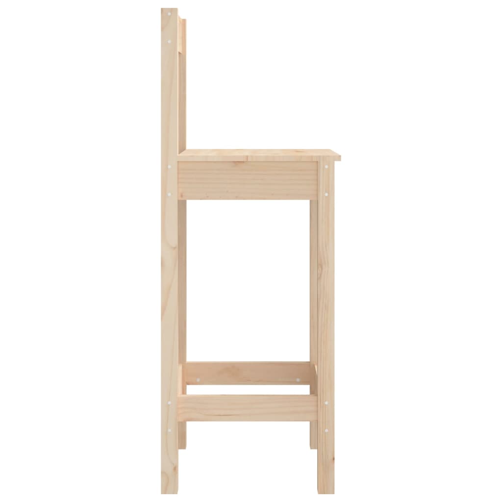 Taburetes Altos 2 Uds Madera Maciza De Pino 40X41,5X112 Cm