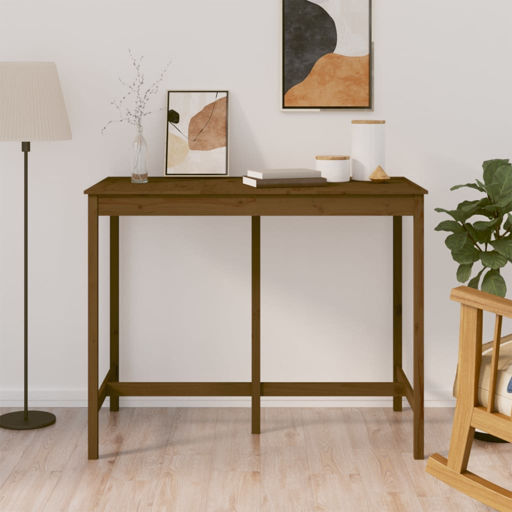 Mesa Alta De Bar Madera Maciza De Pino